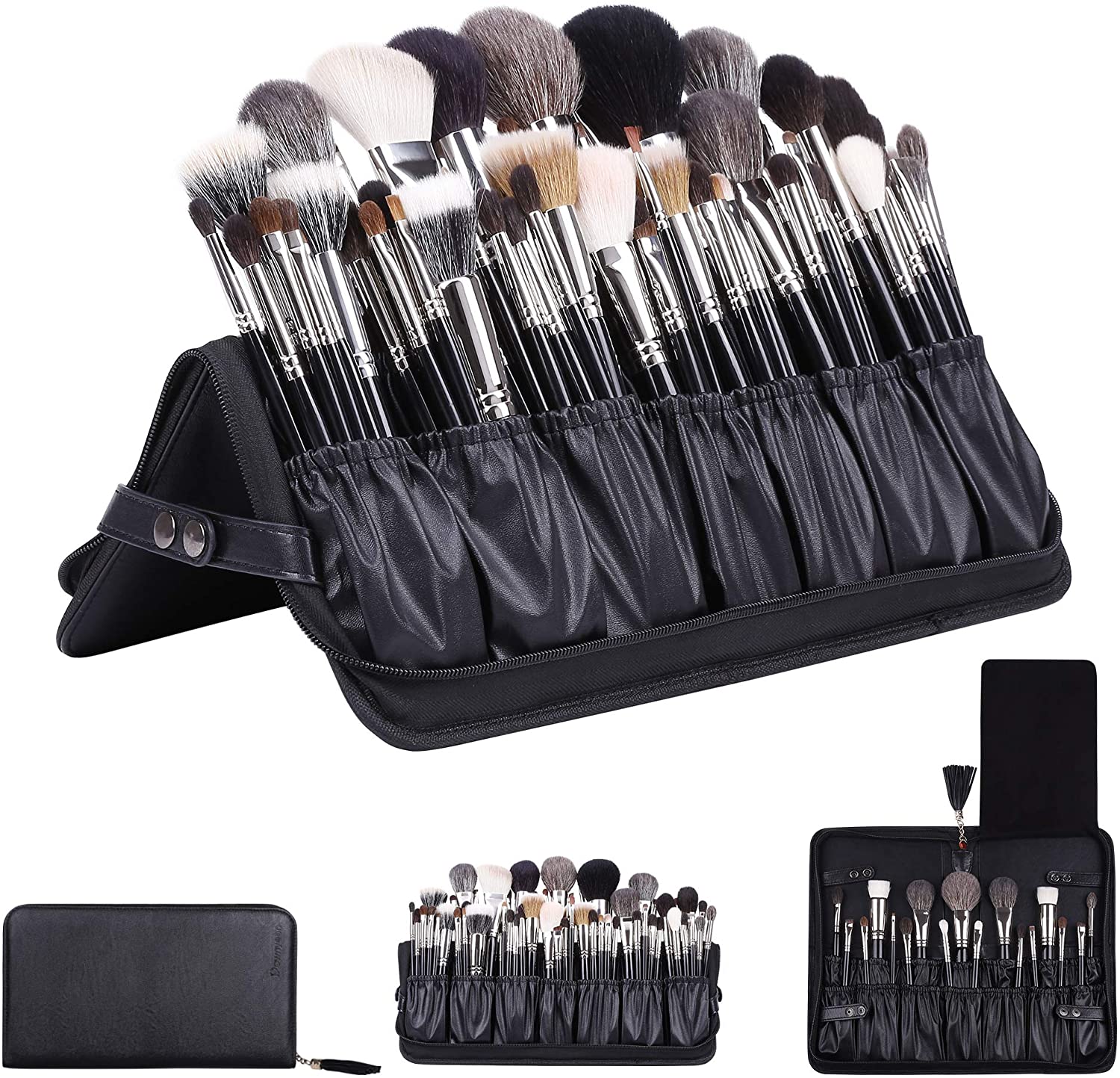 makeup bag with brush compartment